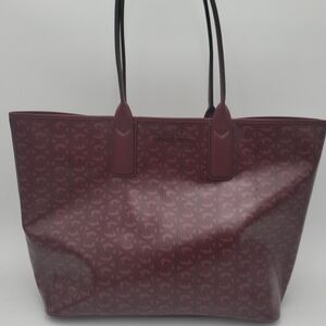 Michael Kors Jodie Large Logo Tote Bag Burgundy Red 9x12x6.5 New W/O Tags